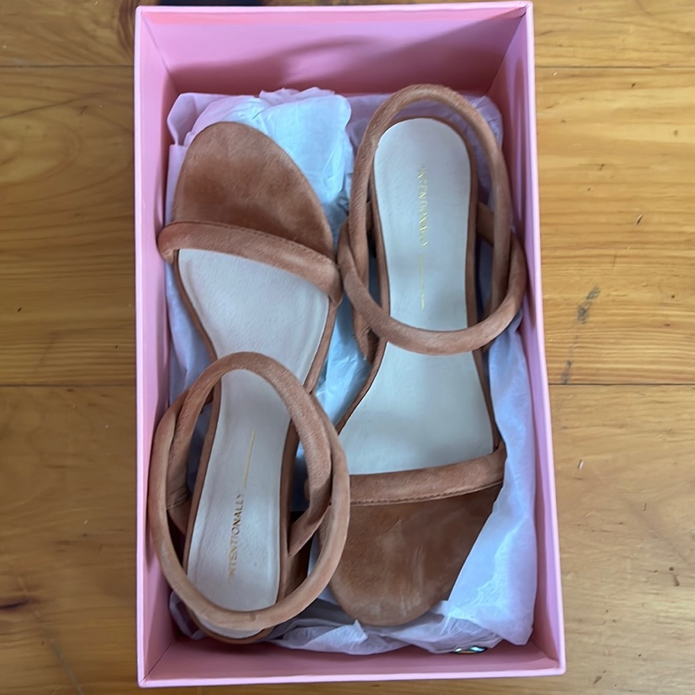 Intentionally blank heeled sandals